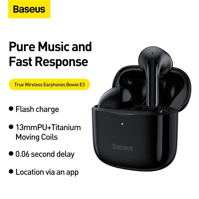 Baseus écouteurs Bowie E3 sans fil Bluetooth -Noir -NGTW080001 - chez Baseus Maroc