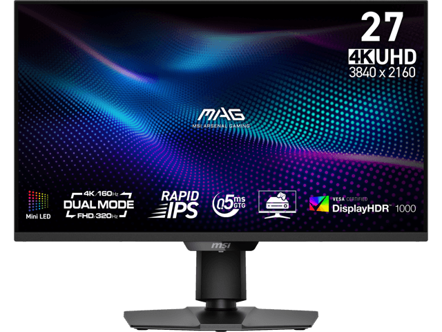 MSI 27" UHD DUAL MODE 4K 160Hz FHD 320Hz FreeSync Premium & G-SYNC Compatible 0.5ms Mini LED HDR1000 USB-C Gaming... chez Newegg Canada