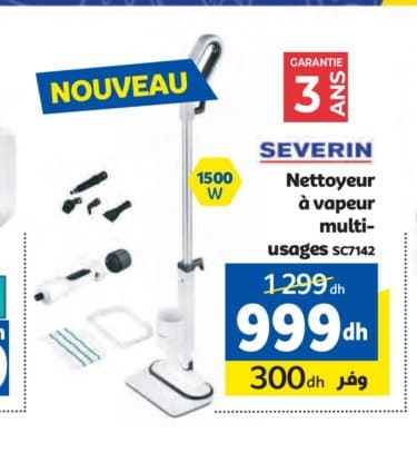 Nettoyeur à vapeur multi-usages SEVERIN SC7142 chez Marjane