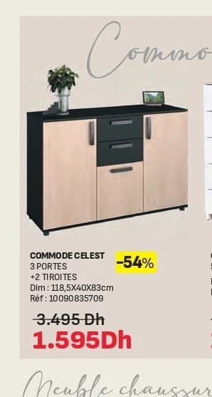Commode 3 portes + 2 tiroirs Celest chez Kitea