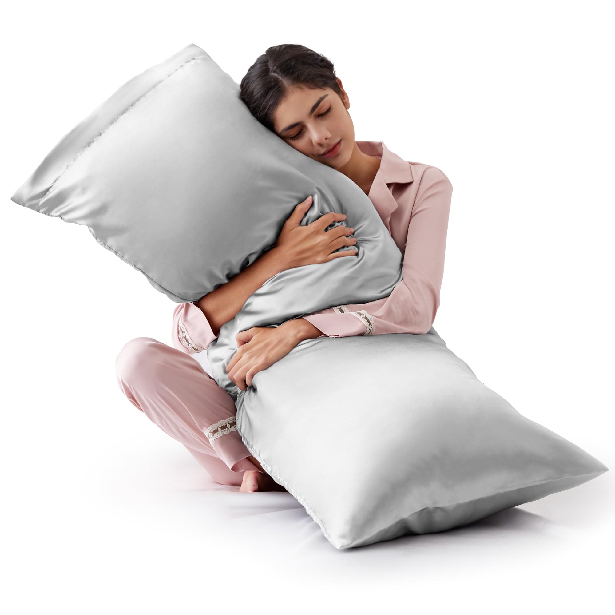 Love's cabin Body Pillow Cover, 20x54 inches Light Grey Soft Satin Body Pillow case with Envelope Closure, Silky Slip Cooling Body Pillow Pi chez Amazon Canada