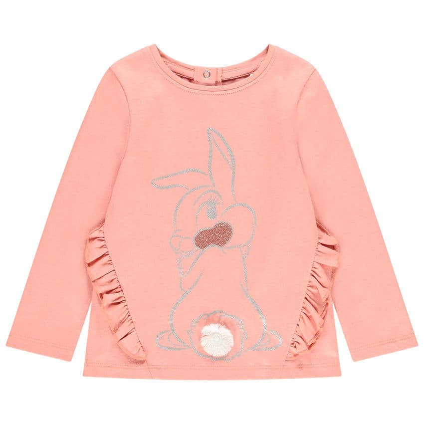 Orchestra T-shirt manches longues en coton Miss Bunny Disney pour bébé fille - Rose - 3 mois - T-shirt, polo, sous pull - Bébé fille chez Orchestra
